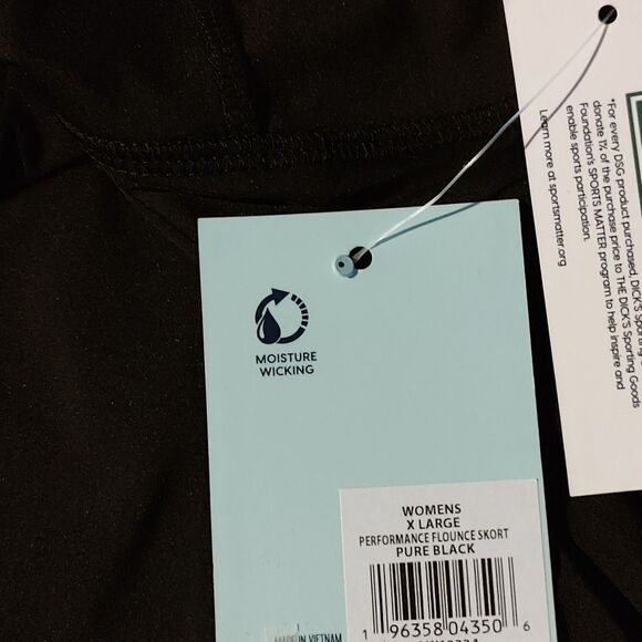 DSG Performance Black Flounce Skort Golf Skirt  Sz XL NWT - Picture 6 of 9